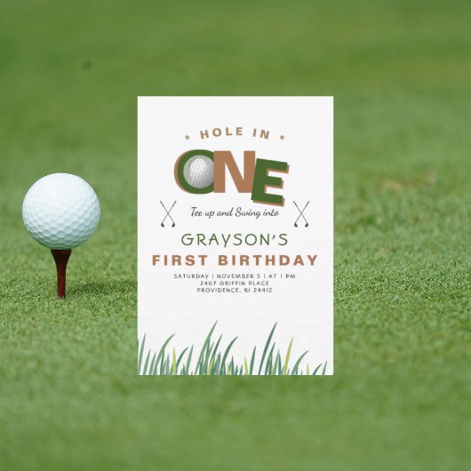 Hole-in-One Golf 1e verjaardagsfeest II Kaart