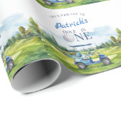Hole In One Golf 1st Birthday Cadeaupapier (Rol Hoek)