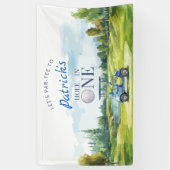 Hole In One Golf 1st Birthday  Spandoek (Verticaal)