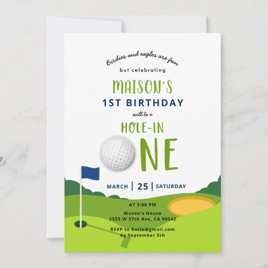 Hole In One Golf Anniversaire Par-tee Invitation (Devant)