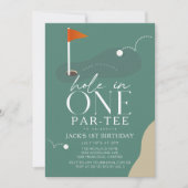 Hole in One Golf Course 1st Birthday Par-Tee Kaart (Voorkant)