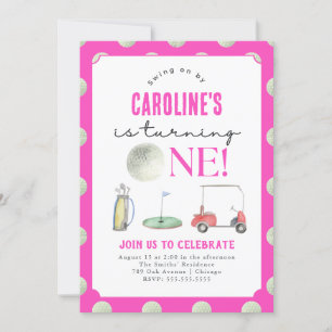 Hole In One Golf Girls 1er Anniversaire Invitation
