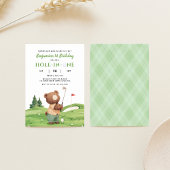 Hole In One Golf Groen Eerste Verjaardag Par-Tee Kaart