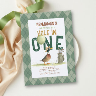 Hole in One Golf Lucky Duck Argyle Jongen 1e Verja Kaart