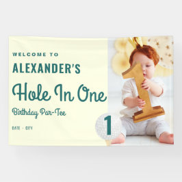 Hole in One Golf Masters 1e Verjaardag Welkomstbor Spandoek