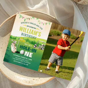 Hole in One Golf Par-t-shirt 1e verjaardag Foto Kaart