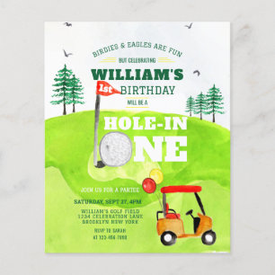 Hole in One Golf Par-t-shirt 1e Verjaardagsuitnodi