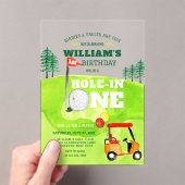 Hole in One Golf Par-t-shirt 1e Verjaardagsuitnodi Acryl Uitnodigingen (Insitu (Draagbaar))