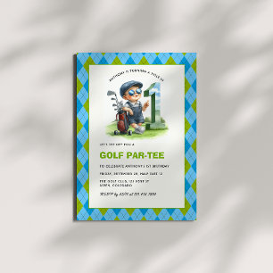 Hole in One Golf Par-Tee 1e verjaardag jongen Kaart