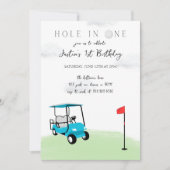 Hole in One Golf Verjaardagsfeestuitnodiging Kaart (Voorkant)