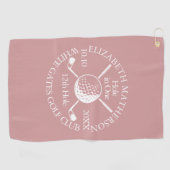 Hole in One Golfclubs Stof Roze Roze Golfhanddoek (Horizontaal)
