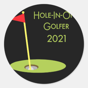 Hole In One Golfer 2021 Golf Hole In One Golfing Ronde Sticker