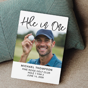 Hole In One Golfer Award Fotocadeau Zwart Wit Fotoplaat