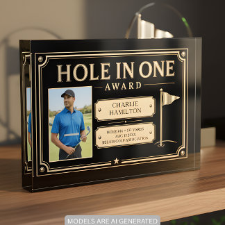 Hole In One Golfer Erkenning Fotoblokken