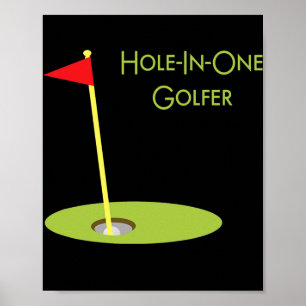Hole in one Golfer Sport leek Golfdesign Poster