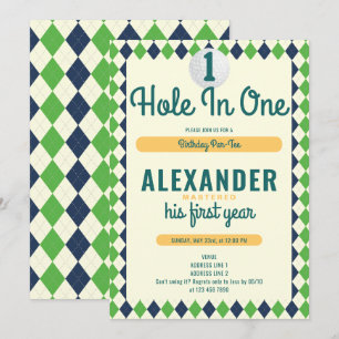 Hole in One Par-T-shirt Golf Mastered 1e Verjaarda Kaart