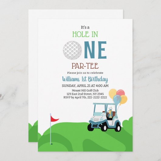 Hole in One Par T-shirt Kaart (Voorkant / Achterkant)