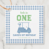 Hole in One Par Tee Boy 1st Birthday Bedankjes Labels (Voorkant)