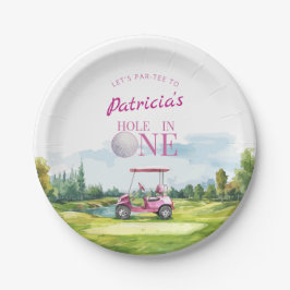 Hole In One Pink Golf 1st Birthday  Papieren Bordje