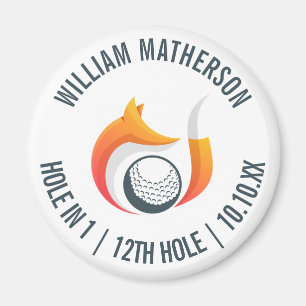 Hole in One Vos en Golfbal Persoonlijk gemaakt Magneet