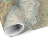  Hole Map van de wijngaard van Martha (1847) Cadeaupapier (Rol Hoek)