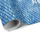 Hole op Denim Jeans. Ripped Destroyed Torn Blue je Cadeaupapier (Rol Hoek)