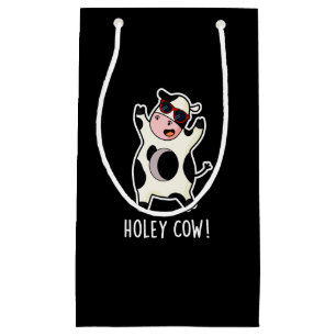 Holey Koe Funny Animal Pun Dark BG Klein Cadeauzakje
