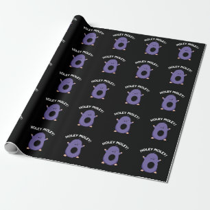 Holey Moley Funny Mole Pun Dark BG Cadeaupapier