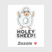 Holey Sheep Funny Animal Pun Sticker (Vel)