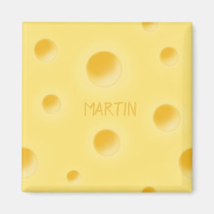 Holey Swiss Cheese Personalized Yellow Cheesy Magneet