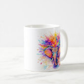 Holi Festival Elephant Watercolor Ceramic Mug (Devant droit)