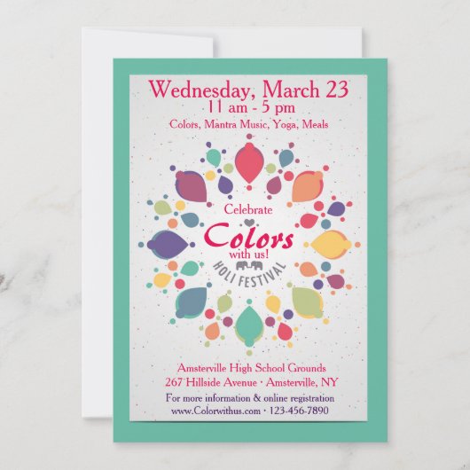 Holi Festival Invitation (Devant)