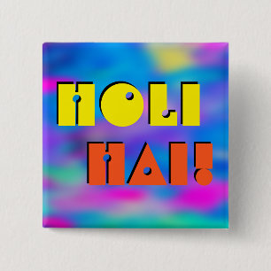 HOLI Festival of Colors 2 + jouw ideeën Vierkante Button 5,1 Cm