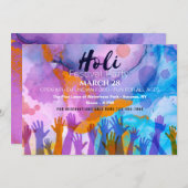 Holi Festival Party Invitation (Devant / Derrière)