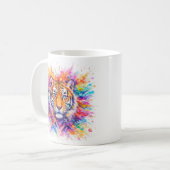 Holi Festival Tiger Watercolor Artistic Mug (Devant gauche)