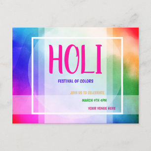 Holi Festival van Colors Uitnodiging Briefkaart