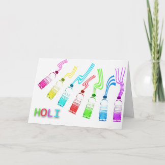 Holi Spring Festival of Colors Water Bottles Kaart