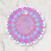 Holi verf splash bloemige rangoli bedankjes labels (Voorkant)