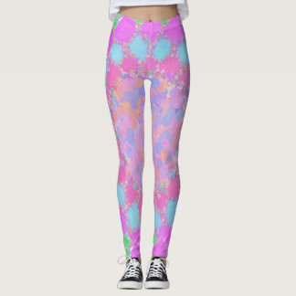 Holi verf splash bloemige rangoli leggings