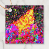 Holi vreugdevuur met verf en sprankelingen bedankjes labels (Voorkant)