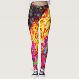Holi vreugdevuur met verf en sprankelingen leggings