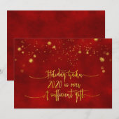 HOLIDAIRE HAIKU-KAART| Red Gold Foil Script Fundin Feestdagenkaart (Voorkant / Achterkant)