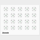 Holiday Advent Red & Green Snowflake Ronde Sticker (Vel)