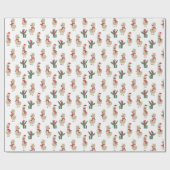 Holiday Alpaca Santa Claus Pattern Cadeaupapier (Vlak)