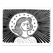 Holiday aura lino-cut sterren rubberstempel (Afrduk)