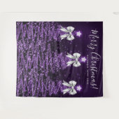 Holiday Backdrop Purple Christmas Trees Silver  Wandkleed (Voorkant (horizontaal))