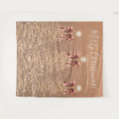 Holiday Backdrop Rose Gold Christmas Trees Bows Wandkleed (Voorkant (horizontaal))