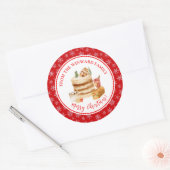 Holiday Baking Christmas Cake Ronde Sticker (Envelop)