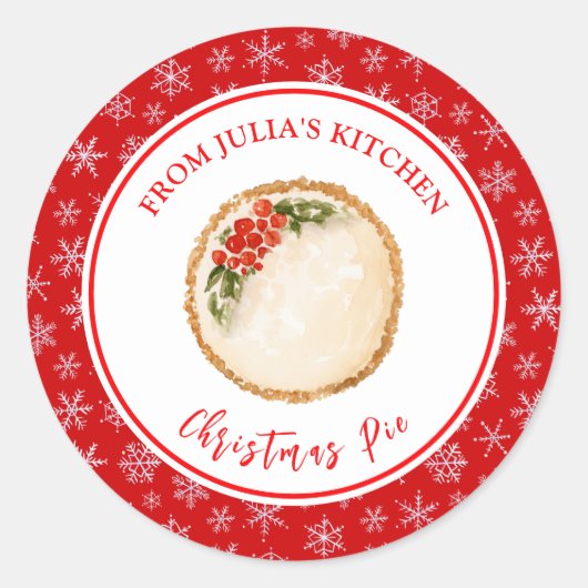 Holiday Baking Christmas Pie Ronde Sticker (Voorkant)