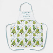 Holiday Baking Crew Christmas Trees Custom Name Schort (Voorkant)